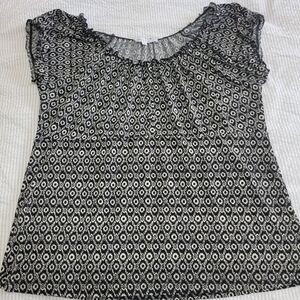 Cleo Black and White Geometric Blouse